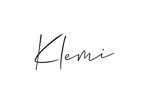if you are searching for the best signature style for your name Klemi. so please give up your signature search. here we have designed multiple signature styles  using Allison_Script. Klemi signature style 2 images and pictures png