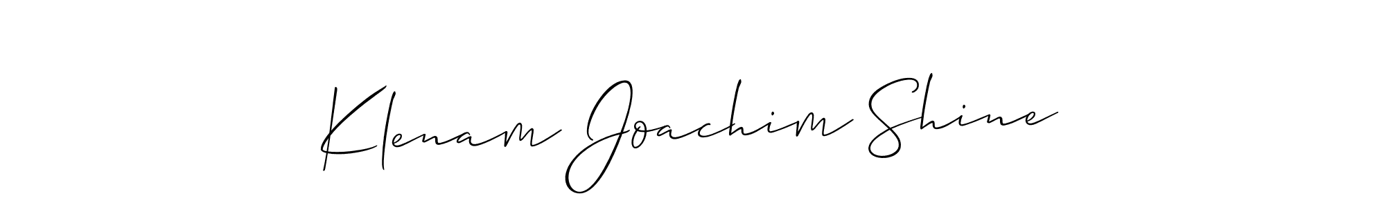 Allison_Script is a professional signature style that is perfect for those who want to add a touch of class to their signature. It is also a great choice for those who want to make their signature more unique. Get Klenam Joachim Shine name to fancy signature for free. Klenam Joachim Shine signature style 2 images and pictures png