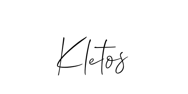 How to make Kletos name signature. Use Allison_Script style for creating short signs online. This is the latest handwritten sign. Kletos signature style 2 images and pictures png