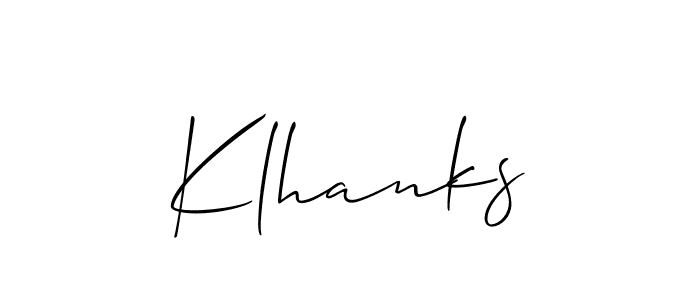 Make a beautiful signature design for name Klhanks. With this signature (Allison_Script) style, you can create a handwritten signature for free. Klhanks signature style 2 images and pictures png