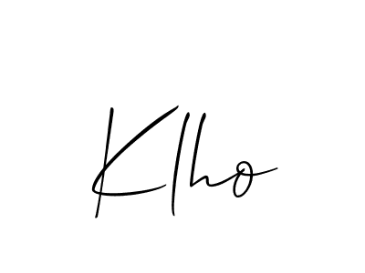 How to make Klho signature? Allison_Script is a professional autograph style. Create handwritten signature for Klho name. Klho signature style 2 images and pictures png