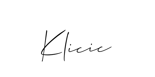 You should practise on your own different ways (Allison_Script) to write your name (Klicic) in signature. don't let someone else do it for you. Klicic signature style 2 images and pictures png