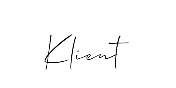 How to make Klient signature? Allison_Script is a professional autograph style. Create handwritten signature for Klient name. Klient signature style 2 images and pictures png