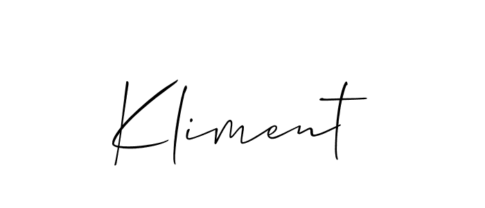 How to Draw Kliment signature style? Allison_Script is a latest design signature styles for name Kliment. Kliment signature style 2 images and pictures png