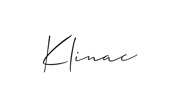 if you are searching for the best signature style for your name Klinac. so please give up your signature search. here we have designed multiple signature styles  using Allison_Script. Klinac signature style 2 images and pictures png