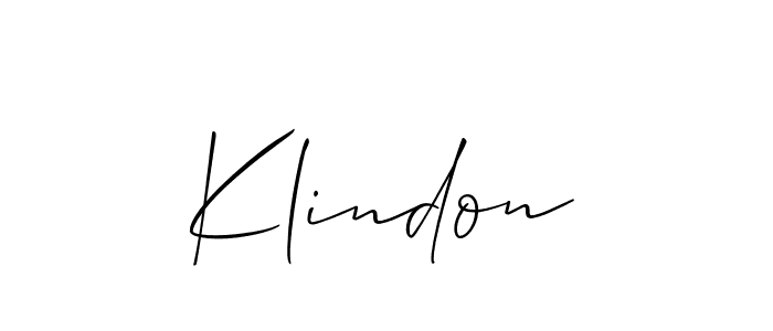 Design your own signature with our free online signature maker. With this signature software, you can create a handwritten (Allison_Script) signature for name Klindon. Klindon signature style 2 images and pictures png