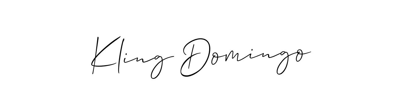 Allison_Script is a professional signature style that is perfect for those who want to add a touch of class to their signature. It is also a great choice for those who want to make their signature more unique. Get Kling Domingo name to fancy signature for free. Kling Domingo signature style 2 images and pictures png