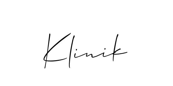 You should practise on your own different ways (Allison_Script) to write your name (Klinik) in signature. don't let someone else do it for you. Klinik signature style 2 images and pictures png