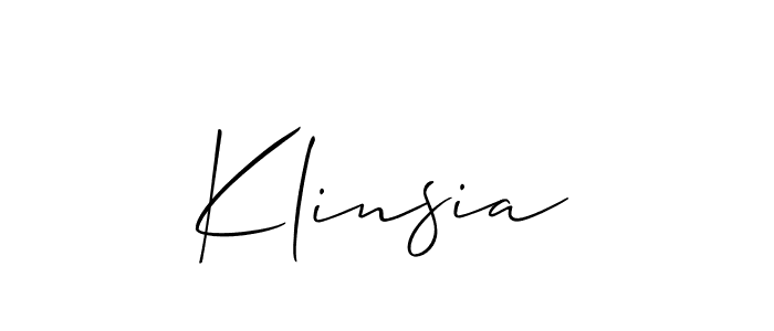 It looks lik you need a new signature style for name Klinsia. Design unique handwritten (Allison_Script) signature with our free signature maker in just a few clicks. Klinsia signature style 2 images and pictures png