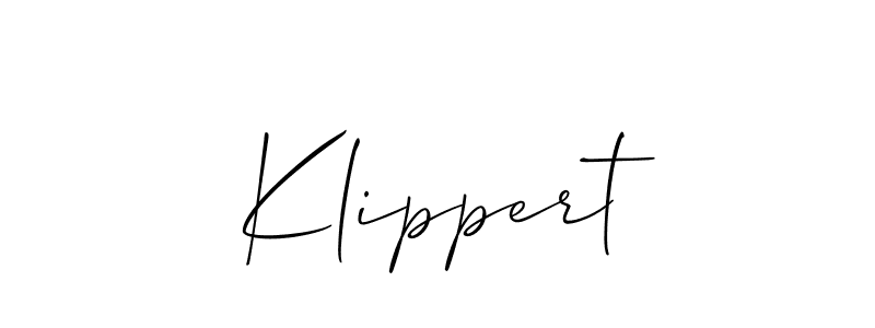 Use a signature maker to create a handwritten signature online. With this signature software, you can design (Allison_Script) your own signature for name Klippert. Klippert signature style 2 images and pictures png