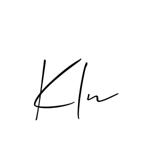Create a beautiful signature design for name Kln. With this signature (Allison_Script) fonts, you can make a handwritten signature for free. Kln signature style 2 images and pictures png