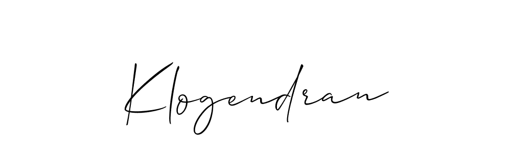 Allison_Script is a professional signature style that is perfect for those who want to add a touch of class to their signature. It is also a great choice for those who want to make their signature more unique. Get Klogendran name to fancy signature for free. Klogendran signature style 2 images and pictures png