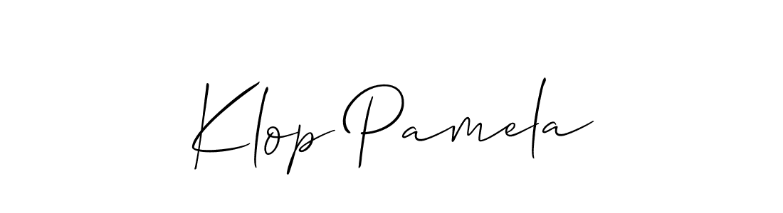 How to Draw Klop Pamela signature style? Allison_Script is a latest design signature styles for name Klop Pamela. Klop Pamela signature style 2 images and pictures png