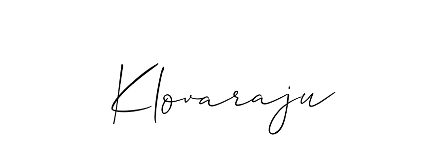Design your own signature with our free online signature maker. With this signature software, you can create a handwritten (Allison_Script) signature for name Klovaraju. Klovaraju signature style 2 images and pictures png