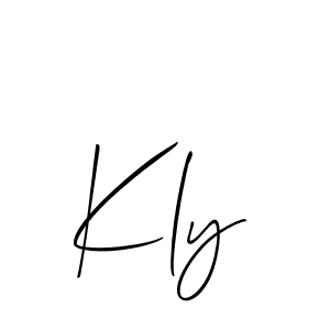 Create a beautiful signature design for name Kly. With this signature (Allison_Script) fonts, you can make a handwritten signature for free. Kly signature style 2 images and pictures png