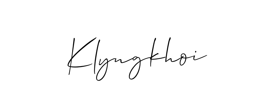 Also we have Klyngkhoi name is the best signature style. Create professional handwritten signature collection using Allison_Script autograph style. Klyngkhoi signature style 2 images and pictures png