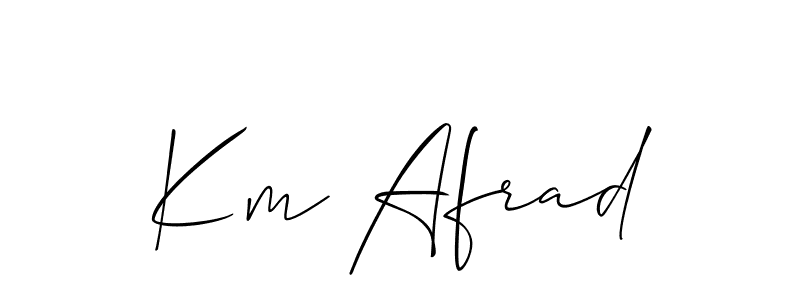 How to make Km Afrad name signature. Use Allison_Script style for creating short signs online. This is the latest handwritten sign. Km Afrad signature style 2 images and pictures png