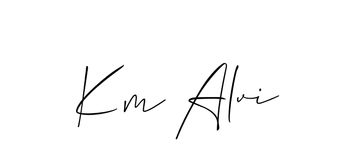 if you are searching for the best signature style for your name Km Alvi. so please give up your signature search. here we have designed multiple signature styles  using Allison_Script. Km Alvi signature style 2 images and pictures png
