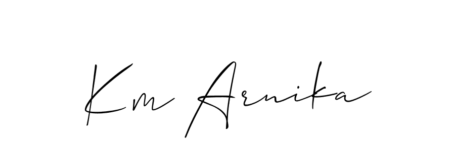 It looks lik you need a new signature style for name Km Arnika. Design unique handwritten (Allison_Script) signature with our free signature maker in just a few clicks. Km Arnika signature style 2 images and pictures png