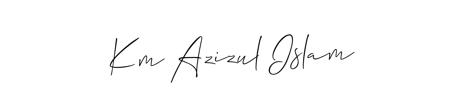Also we have Km Azizul Islam name is the best signature style. Create professional handwritten signature collection using Allison_Script autograph style. Km Azizul Islam signature style 2 images and pictures png