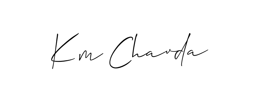 Design your own signature with our free online signature maker. With this signature software, you can create a handwritten (Allison_Script) signature for name Km Chavda. Km Chavda signature style 2 images and pictures png