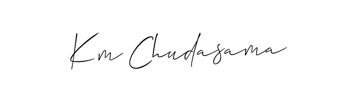It looks lik you need a new signature style for name Km Chudasama. Design unique handwritten (Allison_Script) signature with our free signature maker in just a few clicks. Km Chudasama signature style 2 images and pictures png