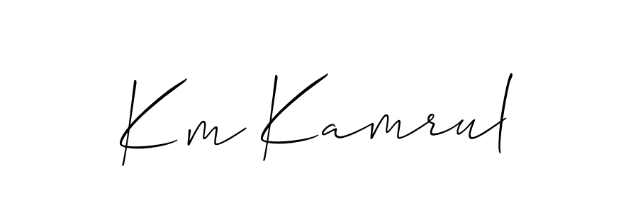 Also You can easily find your signature by using the search form. We will create Km Kamrul name handwritten signature images for you free of cost using Allison_Script sign style. Km Kamrul signature style 2 images and pictures png