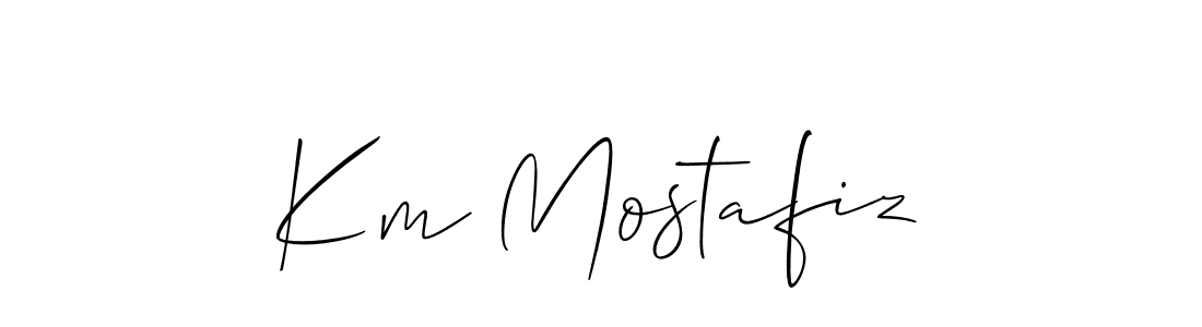 Make a short Km Mostafiz signature style. Manage your documents anywhere anytime using Allison_Script. Create and add eSignatures, submit forms, share and send files easily. Km Mostafiz signature style 2 images and pictures png