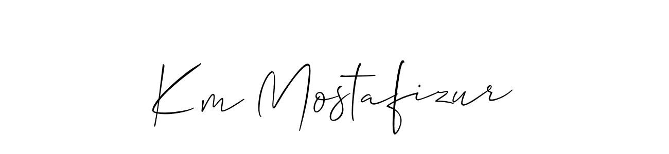 This is the best signature style for the Km Mostafizur name. Also you like these signature font (Allison_Script). Mix name signature. Km Mostafizur signature style 2 images and pictures png