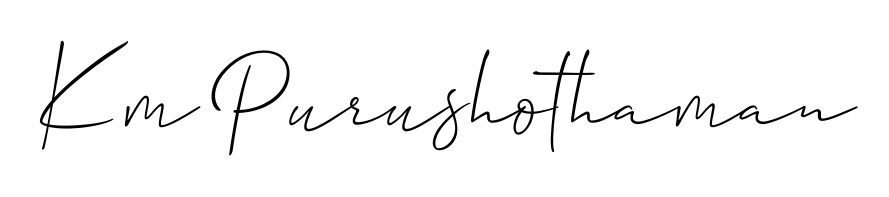 Give your name Km Purushothaman an exquisite flair with the Allison_Script script font. Ideal for contracts, resumes, and formal letterheads. Km Purushothaman signature style 2 images and pictures png