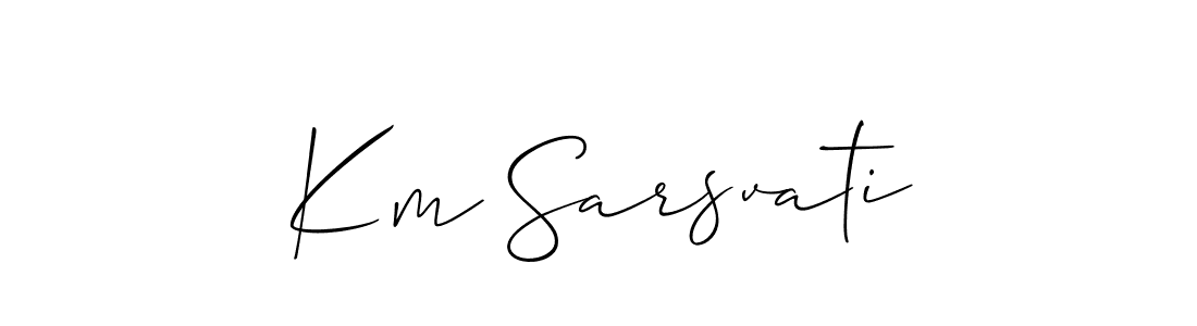 How to make Km Sarsvati signature? Allison_Script is a professional autograph style. Create handwritten signature for Km Sarsvati name. Km Sarsvati signature style 2 images and pictures png