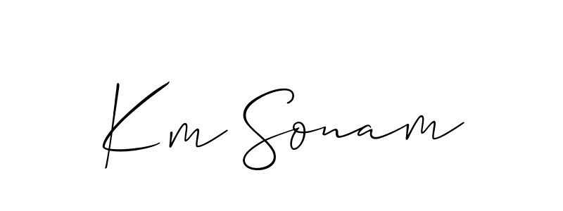 The best way (Allison_Script) to make a short signature is to pick only two or three words in your name. The name Km Sonam include a total of six letters. For converting this name. Km Sonam signature style 2 images and pictures png