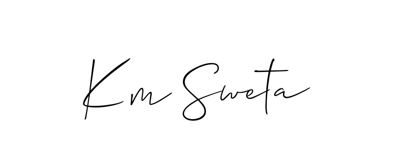 Create a beautiful signature design for name Km Sweta. With this signature (Allison_Script) fonts, you can make a handwritten signature for free. Km Sweta signature style 2 images and pictures png