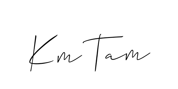 Use a signature maker to create a handwritten signature online. With this signature software, you can design (Allison_Script) your own signature for name Km Tam. Km Tam signature style 2 images and pictures png