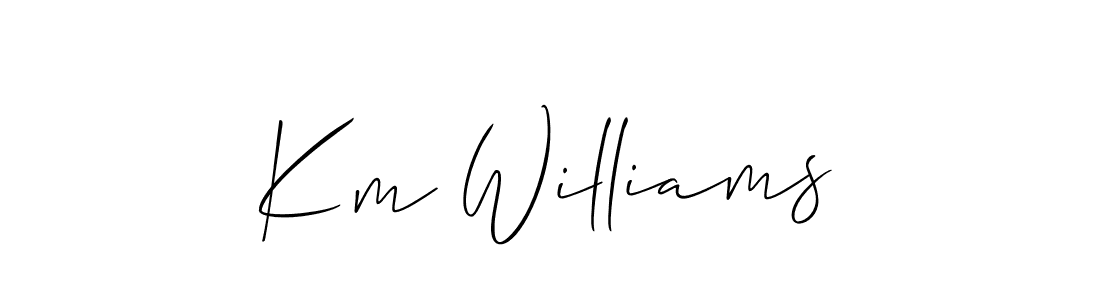 How to make Km Williams name signature. Use Allison_Script style for creating short signs online. This is the latest handwritten sign. Km Williams signature style 2 images and pictures png