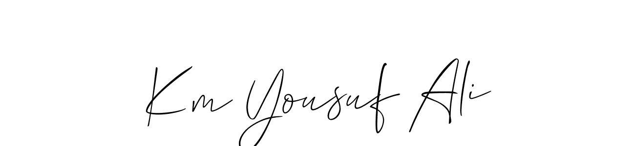 Allison_Script is a professional signature style that is perfect for those who want to add a touch of class to their signature. It is also a great choice for those who want to make their signature more unique. Get Km Yousuf Ali name to fancy signature for free. Km Yousuf Ali signature style 2 images and pictures png