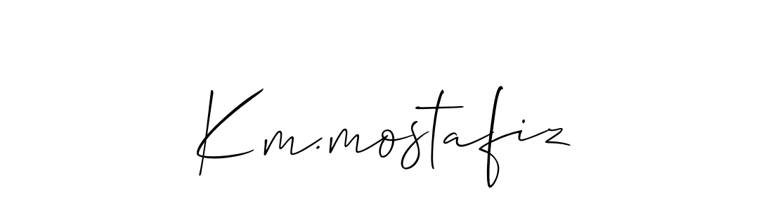 Also You can easily find your signature by using the search form. We will create Km.mostafiz name handwritten signature images for you free of cost using Allison_Script sign style. Km.mostafiz signature style 2 images and pictures png
