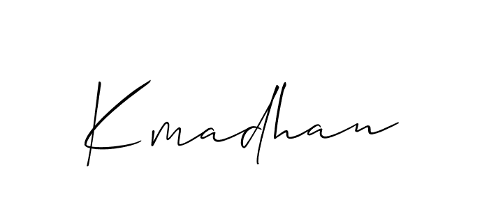 How to make Kmadhan name signature. Use Allison_Script style for creating short signs online. This is the latest handwritten sign. Kmadhan signature style 2 images and pictures png