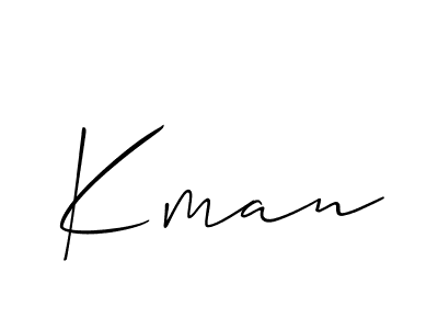 Use a signature maker to create a handwritten signature online. With this signature software, you can design (Allison_Script) your own signature for name Kman. Kman signature style 2 images and pictures png