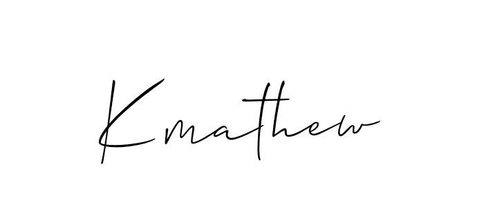 Create a beautiful signature design for name Kmathew. With this signature (Allison_Script) fonts, you can make a handwritten signature for free. Kmathew signature style 2 images and pictures png