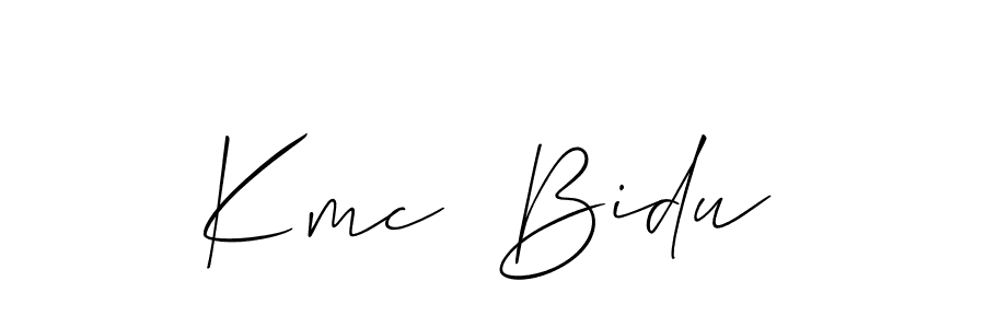 Make a beautiful signature design for name Kmc  Bidu. With this signature (Allison_Script) style, you can create a handwritten signature for free. Kmc  Bidu signature style 2 images and pictures png