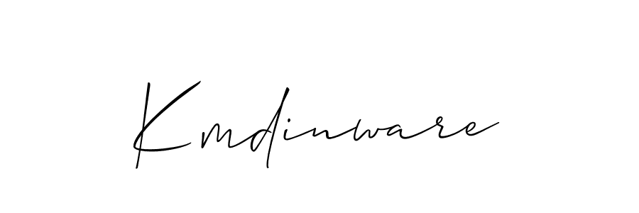 Use a signature maker to create a handwritten signature online. With this signature software, you can design (Allison_Script) your own signature for name Kmdinware. Kmdinware signature style 2 images and pictures png