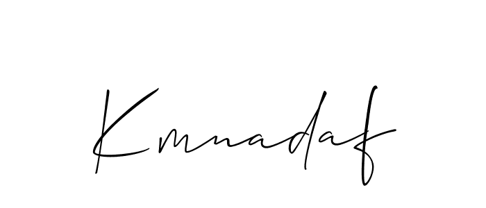 The best way (Allison_Script) to make a short signature is to pick only two or three words in your name. The name Kmnadaf include a total of six letters. For converting this name. Kmnadaf signature style 2 images and pictures png