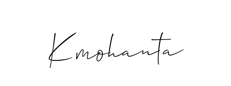 Use a signature maker to create a handwritten signature online. With this signature software, you can design (Allison_Script) your own signature for name Kmohanta. Kmohanta signature style 2 images and pictures png