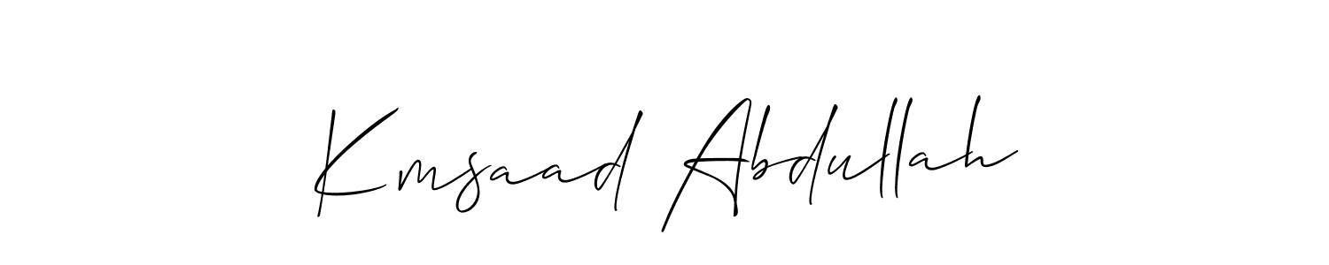 Once you've used our free online signature maker to create your best signature Allison_Script style, it's time to enjoy all of the benefits that Kmsaad Abdullah name signing documents. Kmsaad Abdullah signature style 2 images and pictures png