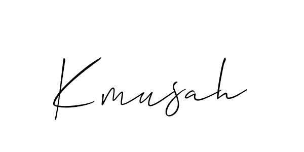 Allison_Script is a professional signature style that is perfect for those who want to add a touch of class to their signature. It is also a great choice for those who want to make their signature more unique. Get Kmusah name to fancy signature for free. Kmusah signature style 2 images and pictures png