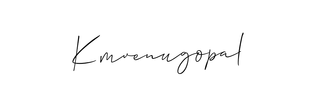 Create a beautiful signature design for name Kmvenugopal. With this signature (Allison_Script) fonts, you can make a handwritten signature for free. Kmvenugopal signature style 2 images and pictures png