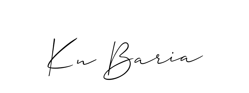Create a beautiful signature design for name Kn Baria. With this signature (Allison_Script) fonts, you can make a handwritten signature for free. Kn Baria signature style 2 images and pictures png