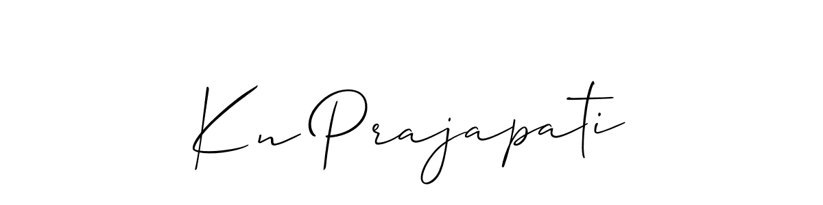 It looks lik you need a new signature style for name Kn Prajapati. Design unique handwritten (Allison_Script) signature with our free signature maker in just a few clicks. Kn Prajapati signature style 2 images and pictures png