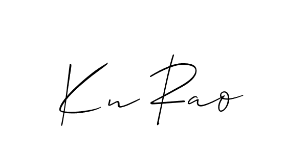 Use a signature maker to create a handwritten signature online. With this signature software, you can design (Allison_Script) your own signature for name Kn Rao. Kn Rao signature style 2 images and pictures png